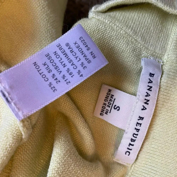Banana Republic Silk Blend Lime Green Crewneck Sweater Women Size S Stretch - Picture 4 of 6
